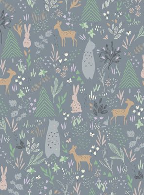 Spring Forest Pals Peel & Stick Wallpaper Dark