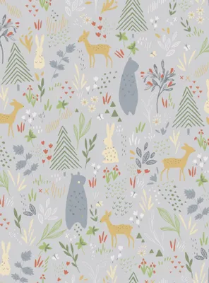 Spring Forest Pals Peel & Stick Wallpaper Light