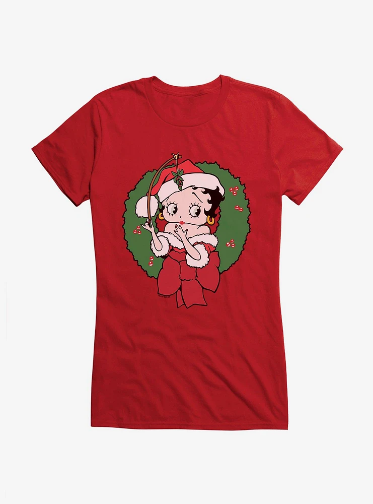 Betty Boop Mistletoe Girls T-Shirt