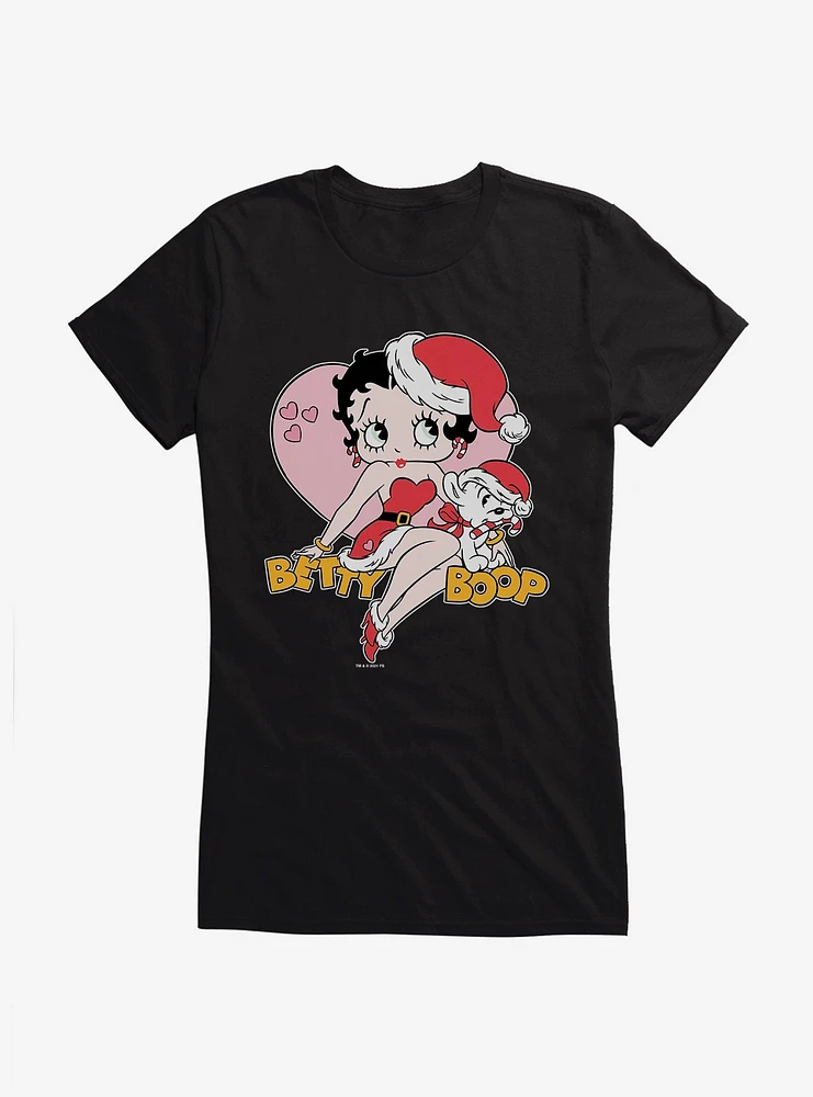 Betty Boop Pudgys Christmas Girls T-Shirt