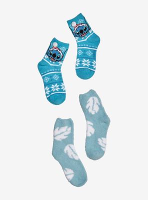 Disney Lilo & Stitch Fair Isle Fuzzy Socks 2 Pair