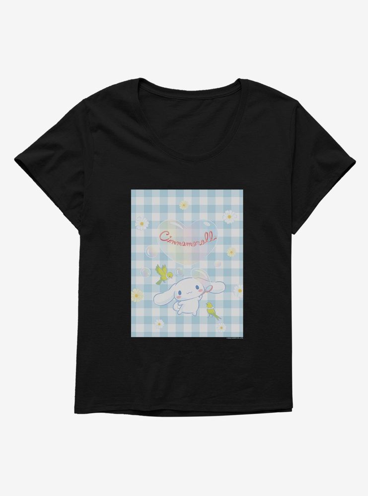 Cinnamoroll Daisies And Heart Bubbles Womens T-Shirt Plus