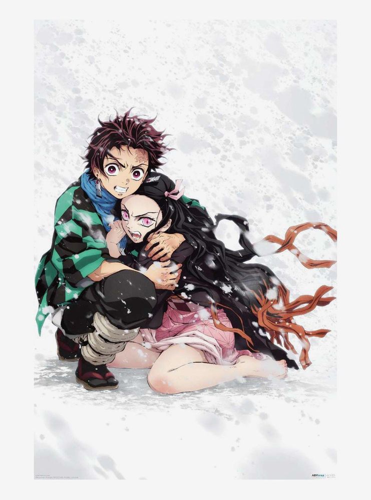 Demon Slayer: Kimetsu No Yaiba Tanjiro & Nezuko Embrace Poster
