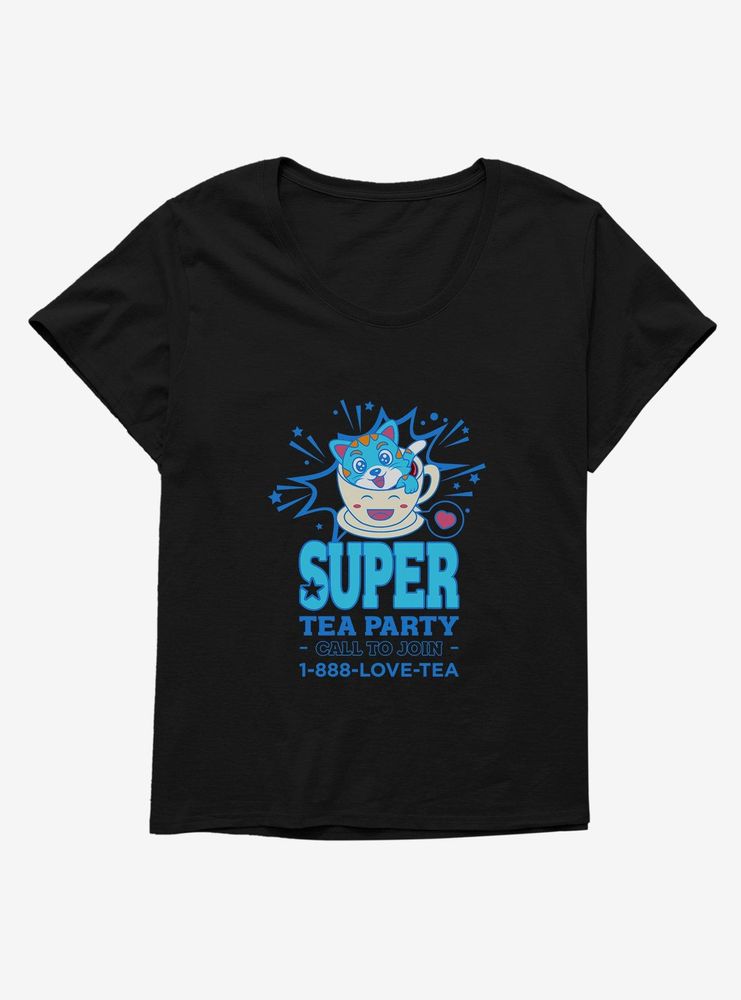 Cats Love Tea Womens T-Shirt Plus