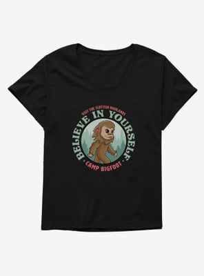 Cryptids Camp Bigfoot Womens T-Shirt Plus