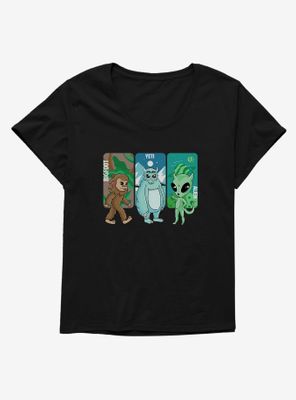 Cryptids Three Creatures Womens T-Shirt Plus