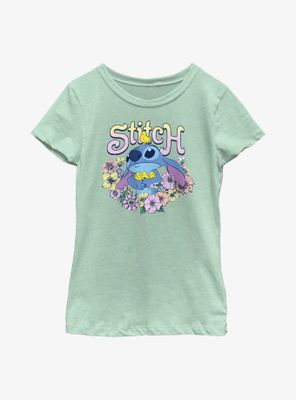 Disney Lilo And Stitch Spring Flowers Youth Girls T-Shirt