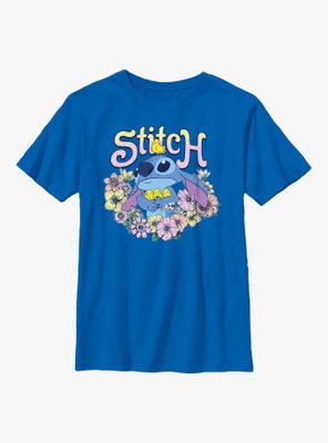 Disney Lilo And Stitch Spring Flowers Youth T-Shirt