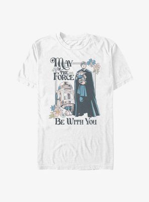 Star Wars The Mandalorian May Force Be With You Floral T-Shirt