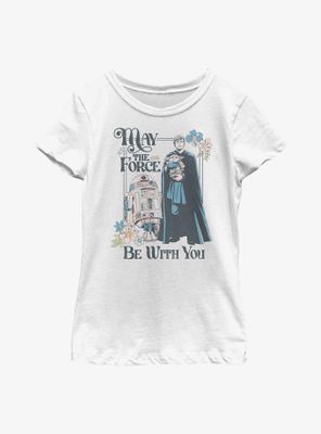 Star Wars The Mandalorian May Force Be With You Floral Youth Girls T-Shirt