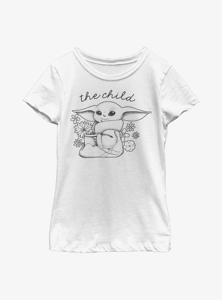 Star Wars The Mandalorian Child Spring Flowers Youth Girls T-Shirt