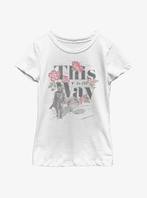 Star Wars The Mandalorian This Is Way Flowers Youth Girls T-Shirt