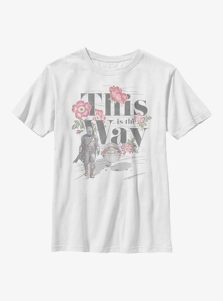 Star Wars The Mandalorian This Is Way Flowers Youth T-Shirt