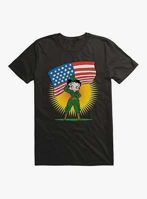 Betty Boop Army Soldier Salute T-Shirt
