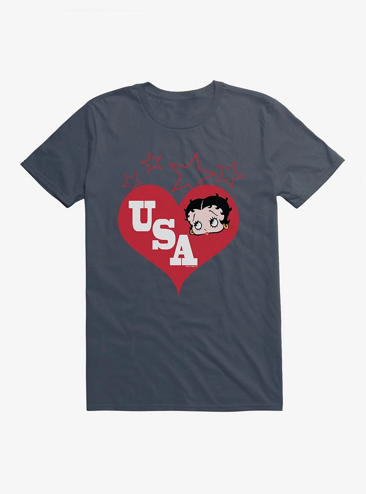 Betty Boop Hearts USA T-Shirt