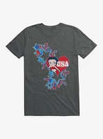 Betty Boop USA Blue Heart and Stars T-Shirt