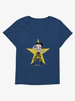 Betty Boop Army Camo and Stars Girls T-Shirt Plus