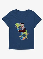 Betty Boop USA Rainbow Heart and Stars Girls T-Shirt Plus