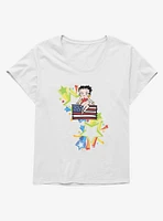 Betty Boop USA Rainbow Heart and Stars Girls T-Shirt Plus