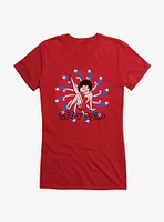 Betty Boop Red and Blue Splash Girls T-Shirt