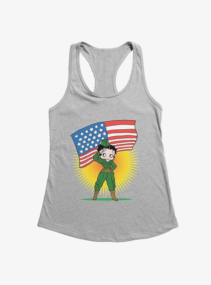 Betty Boop Army Soldier Salute Girls Tank