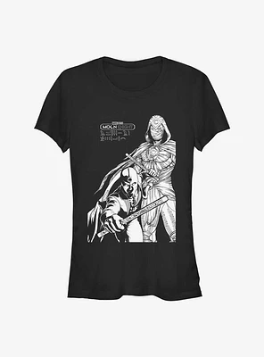 Marvel Moon Knight MK Line Art Duo Girls T-Shirt