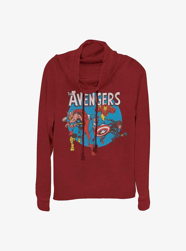 Marvel The Avengers Girls Cowl Neck Long Sleeve Top