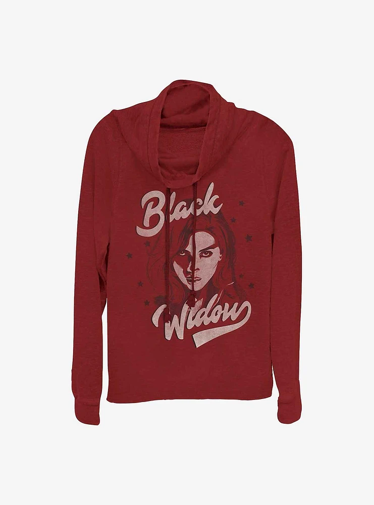 Marvel Black Widow Girls Cowl Neck Long Sleeve Top