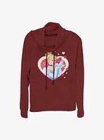 Disney Cinderella Hearts Girls Cowl Neck Long Sleeve Top