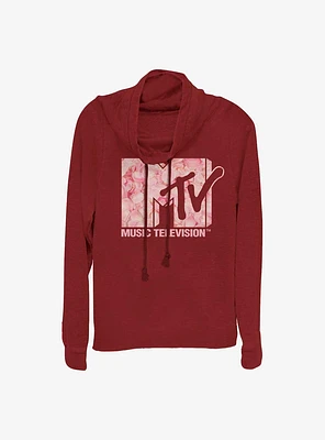 MTV Roses Are Pink Girls Cowl Neck Long Sleeve Top