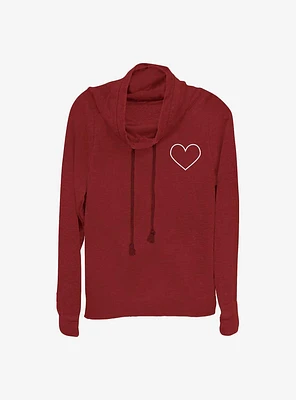 Heart Icon Girls Cowl Neck Long Sleeve Top