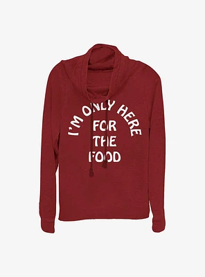 Here For The Food Girls Cowl Neck Long Sleeve Top