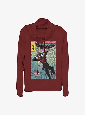 Marvel Spider-Man Music Time Girls Cowl Neck Long Sleeve Top