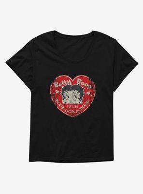 Betty Boop Fan Club Heart Womens T-Shirt Plus