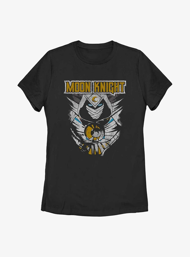 Marvel Moon Knight Suit Distressed Womens T-Shirt