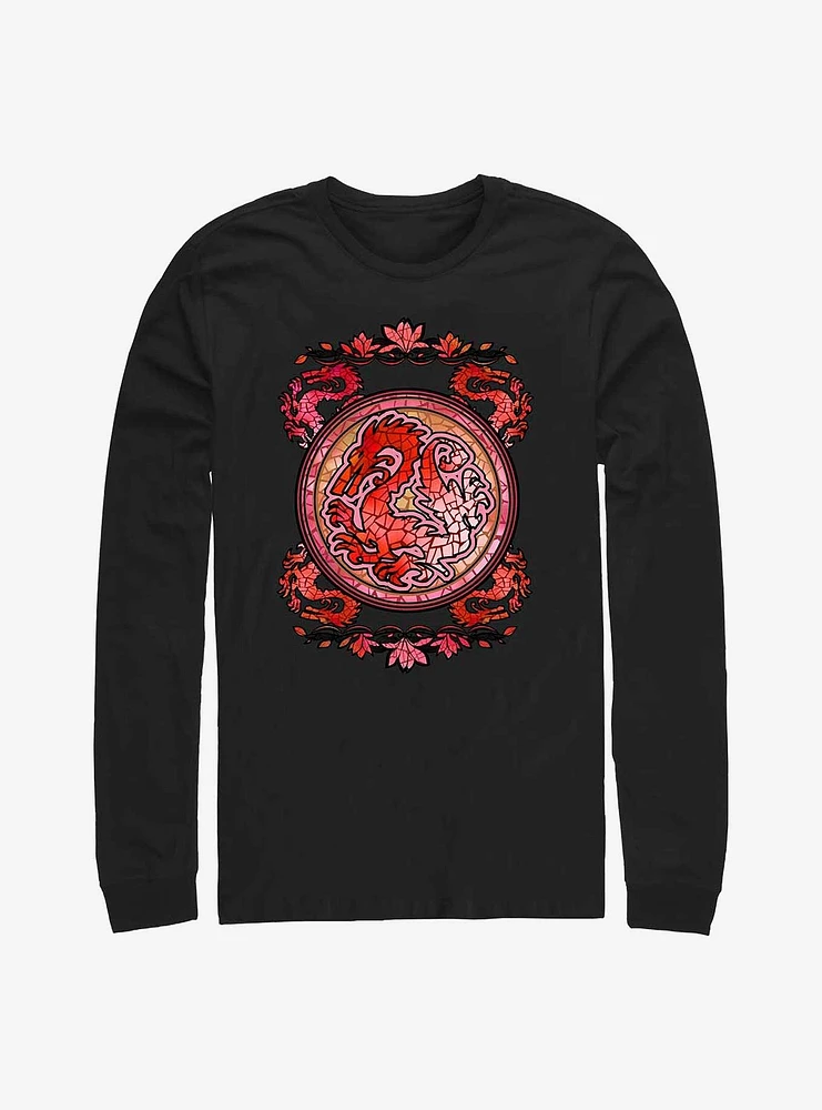 Disney Mulan Mushu Stained Glass Long-Sleeve T-Shirt
