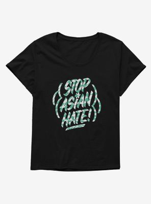 Checkered Stop Asian Hate Womens T-Shirt Plus