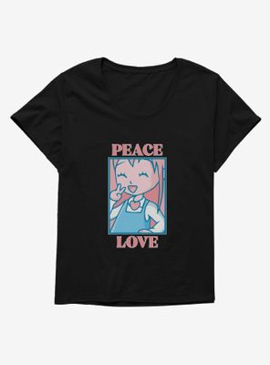 Peace Love Womens T-Shirt Plus