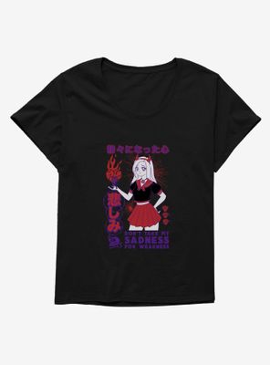 Anime Girl Don't Take My Sadness For Weakness Womens T-Shirt Plus