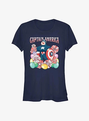 Marvel Captain America Collecting Eggs Since '41 Girls T-Shirt