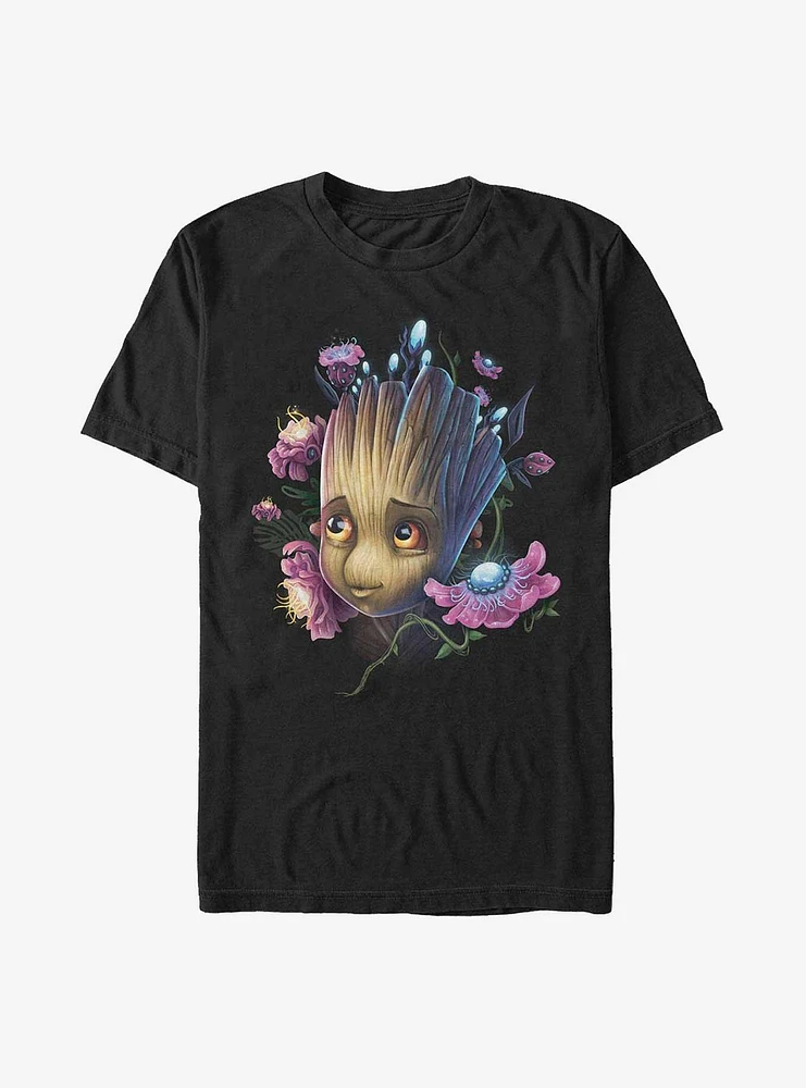 Marvel Guardians Of The Galaxy Groot Flowers T-Shirt