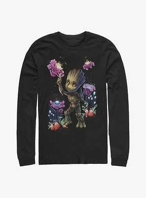 Marvel Guardians Of The Galaxy Groot Plants No Bg Long-Sleeve T-Shirt