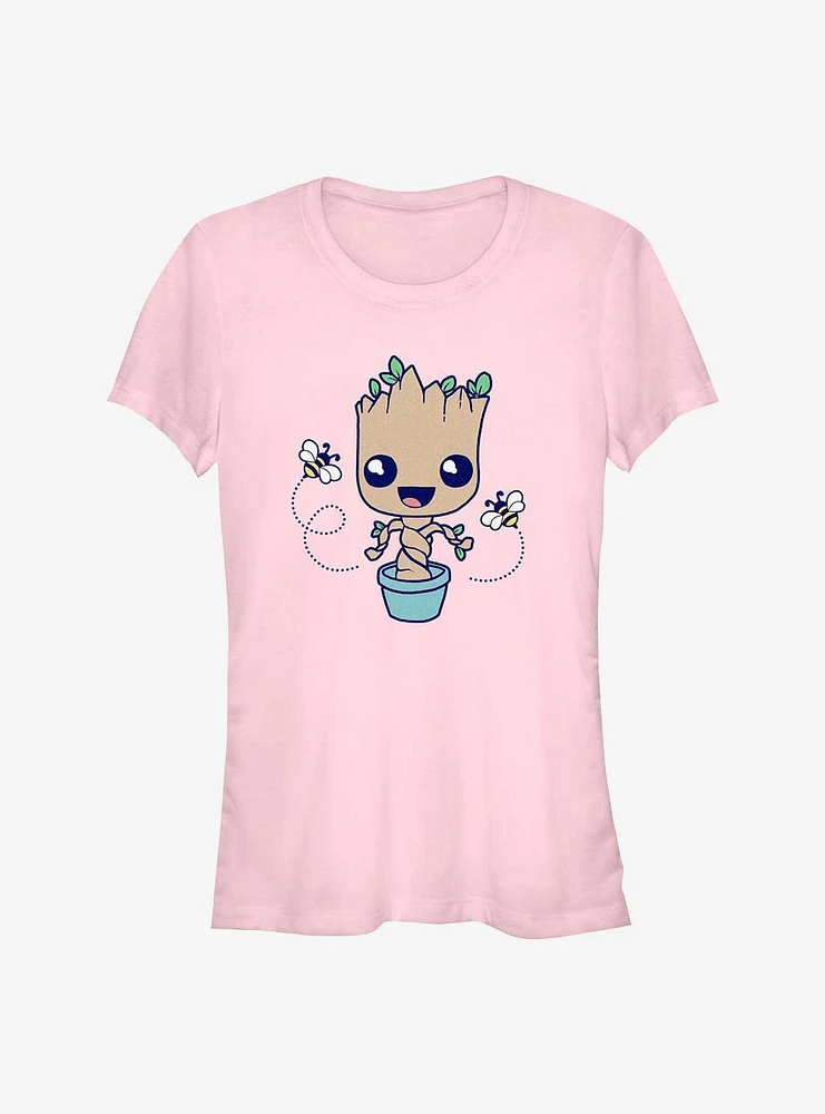 Marvel Guardians Of The Galaxy Groot Hello Spring Girls T-Shirt