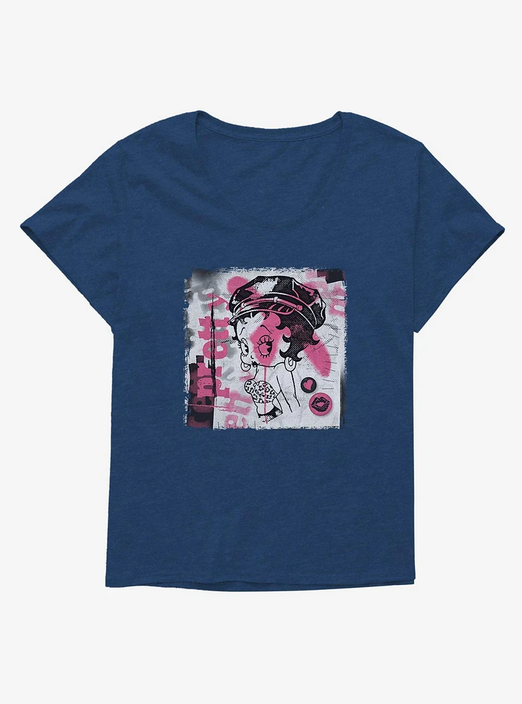 Betty Boop Graffiti Femme Punk Girls T-Shirt Plus