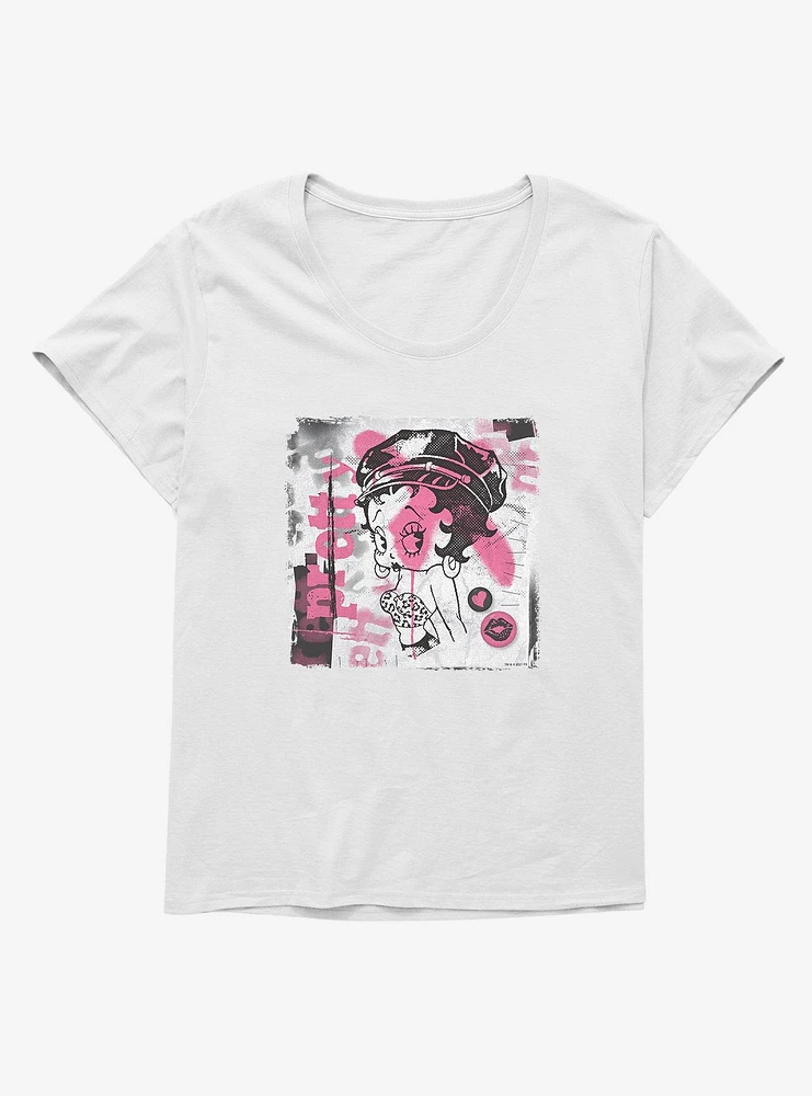 Betty Boop Graffiti Femme Punk Girls T-Shirt Plus