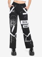 Black & White Suspender Hi-Rise Carpenter Pants
