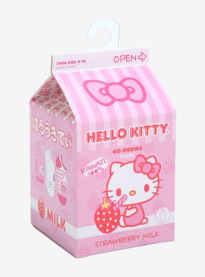 Hello Kitty Milk Carton No-Show Socks 3 Pair