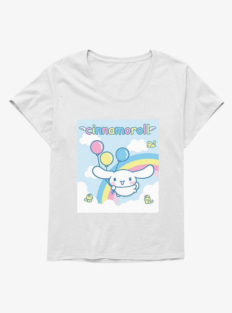 Cinnamoroll Balloons And Rainbow Girls T-Shirt Plus