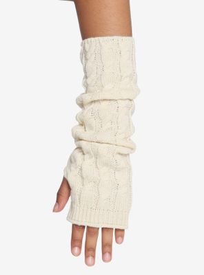 Cream Cable Knit Arm Warmers