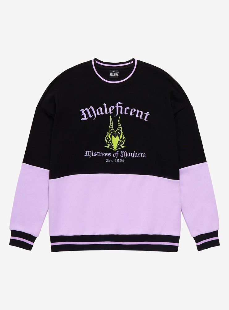 Disney Sleeping Beauty Maleficent Panel Crewneck - BoxLunch Exclusive